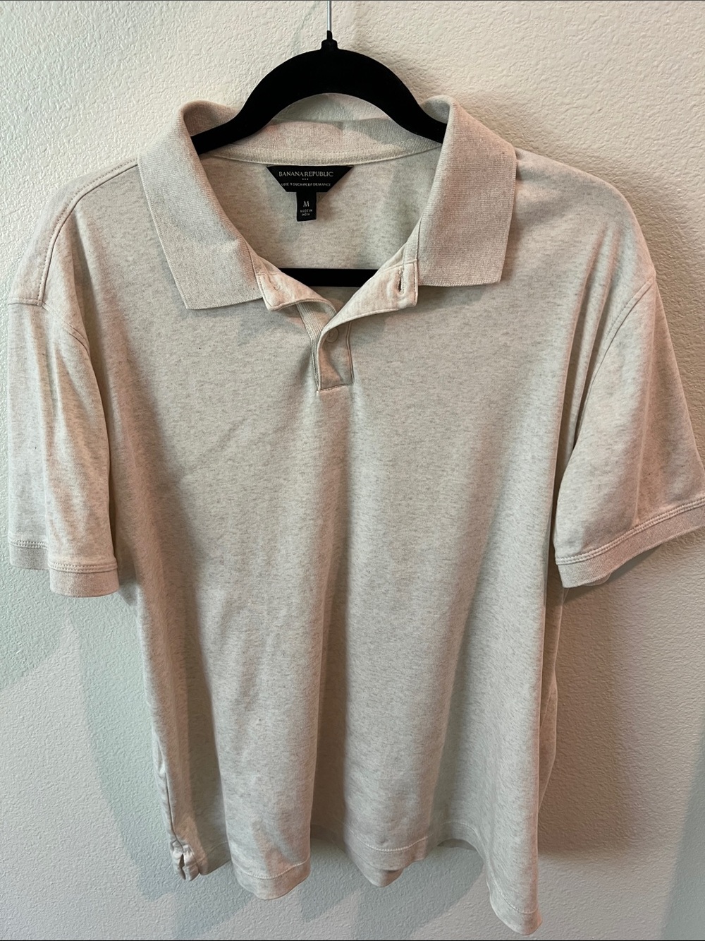 Banana Republic Men's Cream Polo Shirt